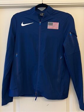 Nike Men's Navy Blue USA Patch Performance Jacket